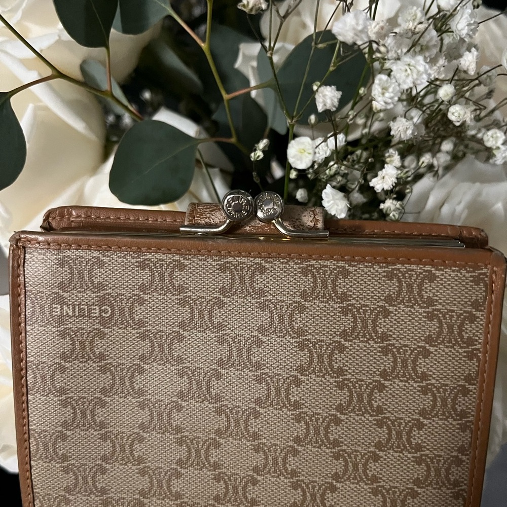 Celine Brown Monogram Wallet Vintage